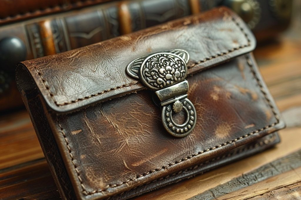 Le Charme du Porte Monnaie Femme en Cuir Souple avec Fermoir à l&rsquo;Ancienne
